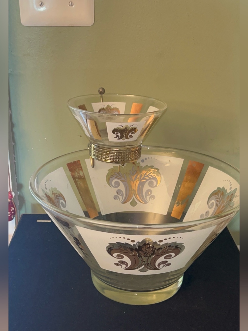 Vintage Mid-Century Modern (MCM) Anchor Hocking 3-Piece Chip and Dip Set